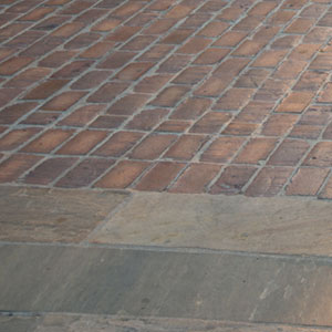Photo of specific mortared paving materials used in Downtown Aspen