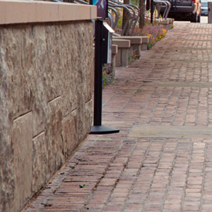Photo of specific mortared paving materials used in Downtown Aspen