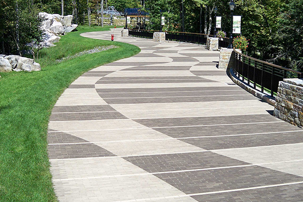 Sidewalk with pavement installation
